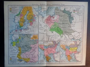 Suecia Rusia Polonia Turquía Westfalia Pirineos Tratados de paz Atlas alemán 1903 - Imagen 1 de 1