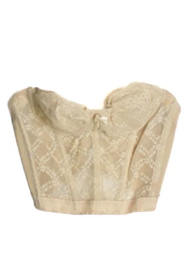 Vintage Gelmart Strapless Lace Corset Top 32A Beige Lingerie Retro Style - Image 1 of 3