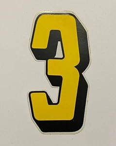 Nuevo de Lote Antiguo BMX Motocross Número 3 Amarillo Vintage Oldschool Tipo 1 - Imagen 1 de 1