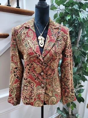 Blazer para mujer Erin London multicolor rayón manga larga pecho único talla S Foto 1 de 4