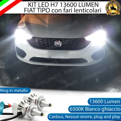 KIT MONO LED H7 AL QUARZO 360° FIAT TIPO lenticolare 13600 LUMEN 6500K CANBUS - Immagine 1 di 4