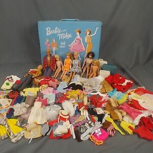 Vtg 1960s Barbie Friends Lot Dolls Clothes Accessory Case