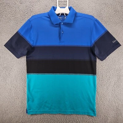 Polo de golf Walter Hagen 11 Majors para hombre pequeño azul negro verde manga corta talla S Foto 1 de 4