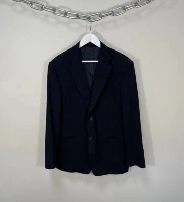 Chaqueta Blazer Versace Collection Para Hombre Azul Marino Lujo Lana Mezcla Viscosa 54 Foto 1 de 4