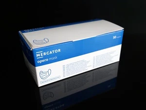 50x 3PLY DISPOSABLE MEDICAL MASK NON STERILE SURGICAL FACE PROTECTION MERCATOR - Picture 1 of 12