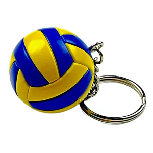 Volleyball Keychain Leather Indoor Ball Realistic Novelty Souvenir Charm Gifts - Picture 1 of 4