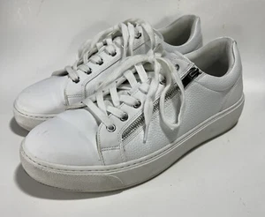 Aldo White Leather Side Zipper Sneakers Men's Size 11 - Picture 1 of 9