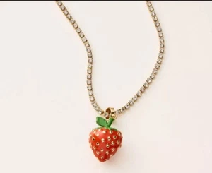 Erdbeere Anhänger Tennis Halskette - Kate Spade New York x Target Gold - Bild 1 von 2