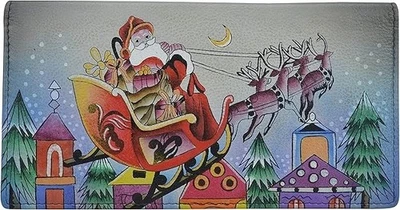 Órgano de viaje Anna by Anuschka pintado a mano para mujer de cuero genuino con cremallera de dos caras Foto 1 de 3