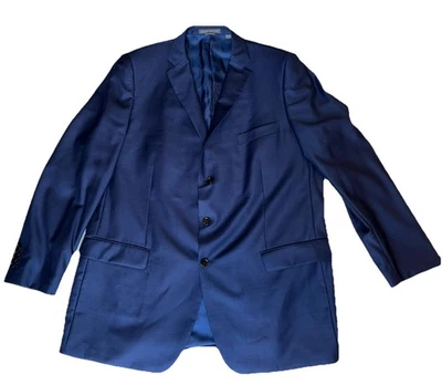 Indochino Blazer Sport Coat Men 48 L Navy 3 Button 100% Wool Business Measured - Image 1 of 4