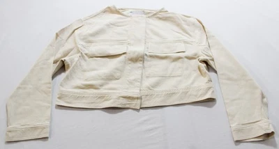 ASOS Women's Long Sleeve Twill Collarless Boxy Fit Jacket AC2 Oatmeal Medium NWT - Image 1 of 4