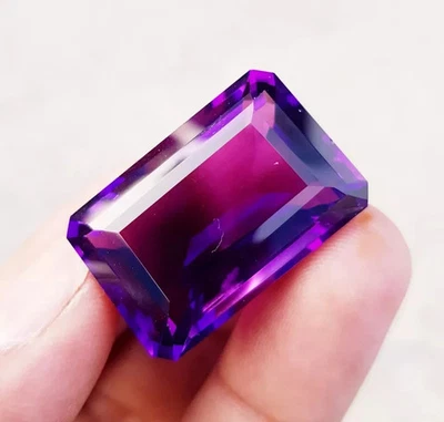 Piedra preciosa suelta corte radiante púrpura amatista natural certificada 60+ quilates Foto 1 de 4