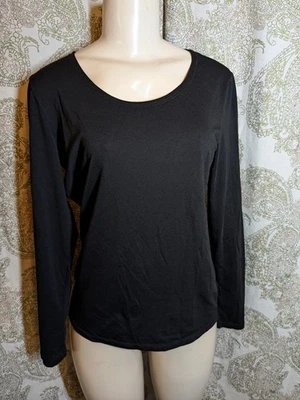 Camiseta básica ligera 32 Degrees Heat negra manga larga para mujer talla L Foto 1 de 4