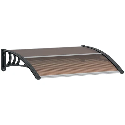 Vordach Haustürvordach 75 x 100 cm Pultvordach Überdachung Polycarbonat Braun - Bild 1 von 4