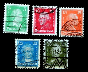 German Stamp 1926 / Famous Germans/ SC353,354,355,358,359 / Used - Picture 1 of 1