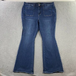Judy Blue Flare Fit Jeans Plus size 22W High Rise Stretch Patch Pocket Groovy 70 - Picture 1 of 8