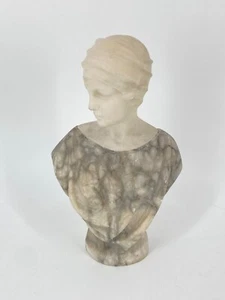 * BÜSTE FRAU MARMOR OPTIK ALABASTER GIPS NACH GUGLIELMO PUGI - Bild 1 von 18