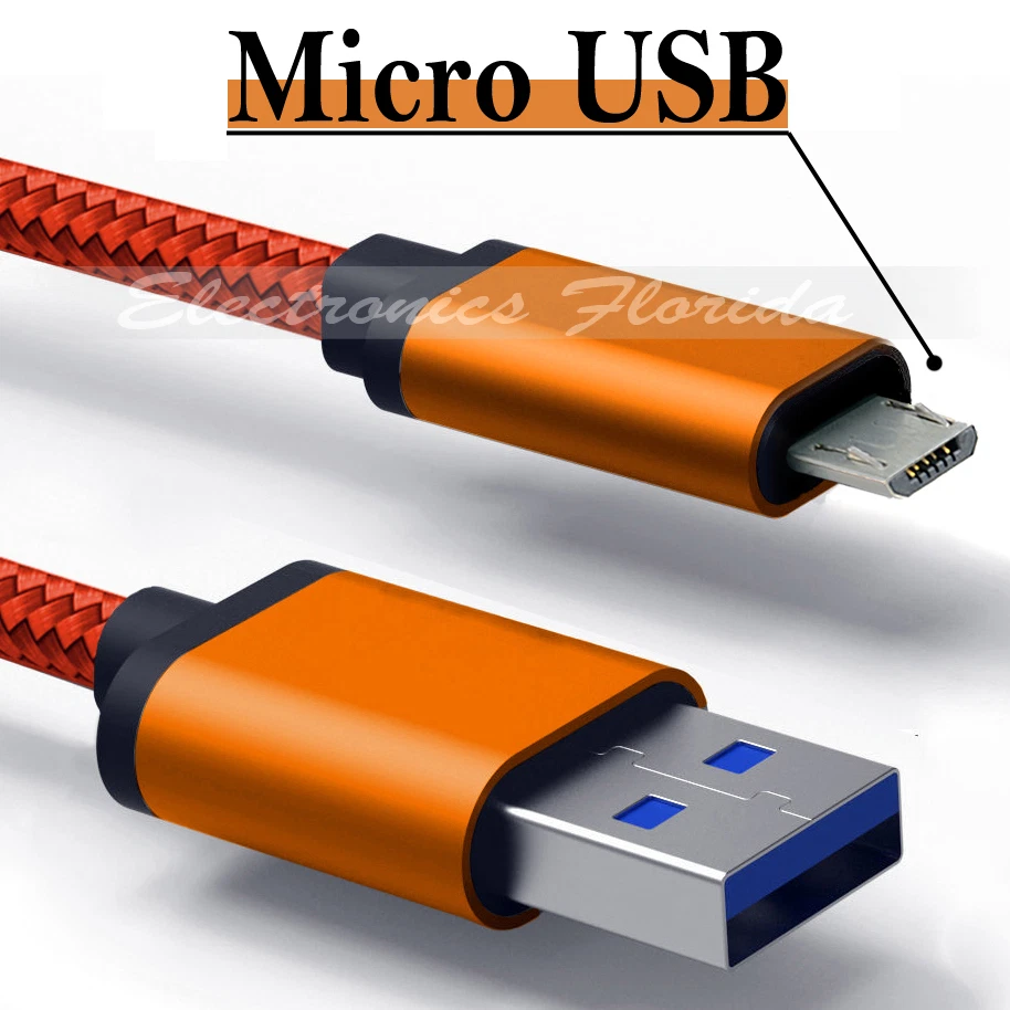 ✔ LOTE de cable de carga cargador sincronización de datos cuerda trenzada de nailon micro USB Foto 1 de 1