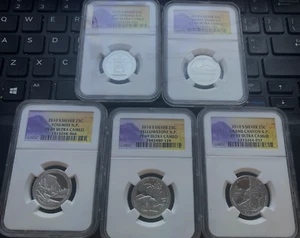 2010 S Silver 25c ULTRA CAM National Parks Five Coin Set PF69 WY, OR, AR, CA, AZ - Picture 1 of 2