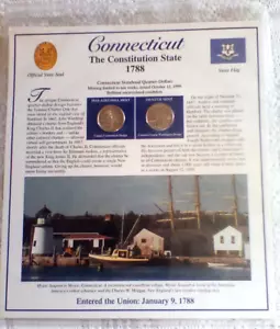 Postal Commemorative Society Statehood Quarters & Stamp Collection Connecticut - Picture 1 of 2