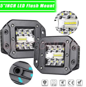 Par de cápsulas de reversa de parachoques trasero barra de luz LED de 200 W montaje empotrado de 5" conducción de 4 filas - Imagen 1 de 11