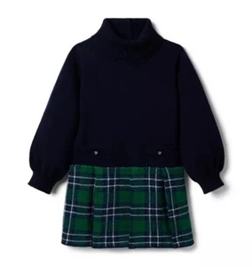 Janie And Jack Plaid Drop Waist Turtleneck Sweater Dress Size 5 EUC - Picture 1 of 4