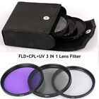 3pcs UV CPL FLD 3-in-1 Lens Filter Set with Bag SLR Camera Color Lens UV Filter