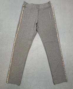 Zara Girls Slim Pull On Pants Size 10 Gray Cotton Stretch With Gemstones - Picture 1 of 5