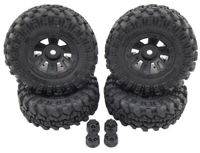 NEW NHX RC Mini 1" Mud Crusher Crawler Tires with Plastic Rim (4) for SCX24 / - Image 1 of 4