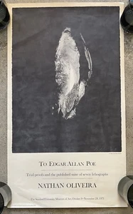 Póster De Colección Nathan Oliveir Galería de Arte de la Universidad de Stanford Exposición 1971 POE - Imagen 1 de 9