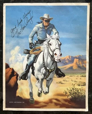 RARE THE LONE RANGER General Mills Contest  Color Print Signed 8x10 - Image 1 of 2