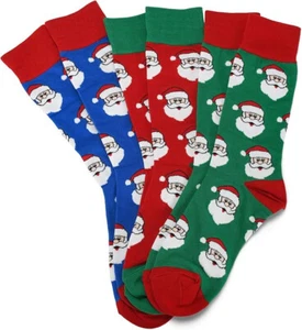 Set of 3 Christmas Santa's Socks Unisex One Size - Picture 1 of 1