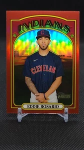 2021 Topps Heritage  Eddie Rosario Red Chrome Refractor #/372 Cleveland - Picture 1 of 2