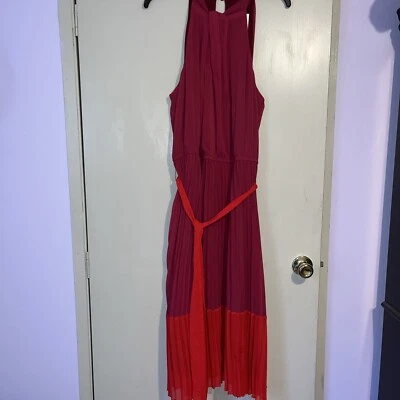 NUEVO CON ETIQUETAS Lane Bryant Granate/Rojo Mujer Maxi Vestido Sin Mangas Talla 18 Foto 1 de 4