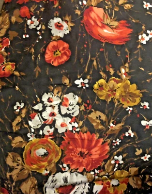 De colección '78 So Fro Original Floral Crepon Corteza Colores Otoñales 45"X 49" Foto 1 de 4