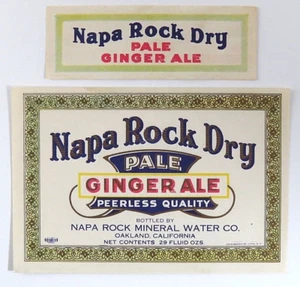 Vintage Napa Rock Dry Pal Ginger Ale Soda Bottle Label Napa Rock Mineral Water  - Picture 1 of 8