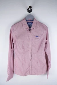 Superdry Women Casual Shirt Red Striped Cotton size M - Picture 1 of 6
