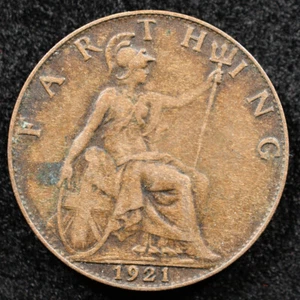 Great Britain 1 Farthing 1921, Coin, Inv#E539 - Picture 1 of 2