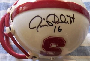 James Lofton Jim Plunkett autographed signed Stanford Cardinal mini helmet (JSA) - Picture 1 of 2