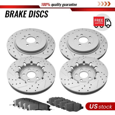 Front & Rear Rotors and Brake Pads for Ford Explorer Flex Taurus Lincoln MKT MKS - Image 1 of 4