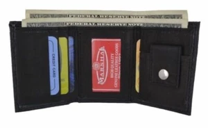 Kids Small Genuine Leather Trifold Photo Money Snake Patter Wallet Gift NEW - Picture 1 of 13