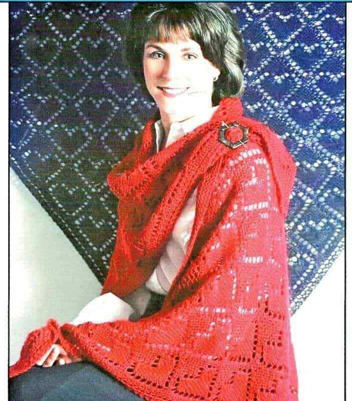 LACE QUEEN OF HEARTS SHAWL to KNIT in DK or WORSTED WEIGHT YARN - Image 1 of 1