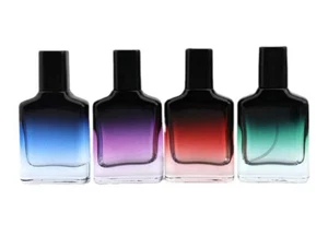 30ml Empty Glass Perfume Spray Bottle Black Gradient to Colour, Transparent Base - Picture 1 of 21