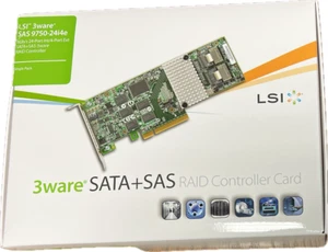 LSI00251 3ware 9750-24i4e 28-port 6xSFF8087 1x SFF-8088 SAS+SATA RAID Controller - Picture 1 of 2