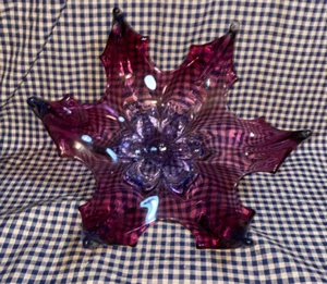 Fuchsia Unterwasser Murano Glas Schale von Cristallo Venezia, 60er Jahre - Bild 1 von 12