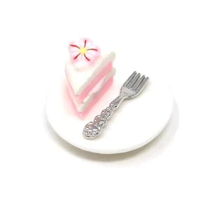 Fiddlehead Fairy Gardens Cake On a Plate Cherry Blossom Miniature Decor Ornament - Picture 1 of 2