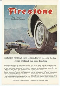 Vintage Print Ad Firestone Tires Automobile Classic Car Detroit Color Photo 1965 - Picture 1 of 1