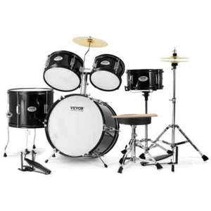 16 in. Kids Drum Set 5-Piece with Snare Toms Cymbal Drumsticks Throne Black - Picture 1 of 7