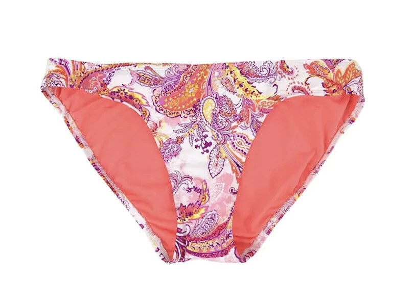 LAUREN RALPH LAUREN Fiesta Paisley Bikini Bottoms sz 4 Pink Swimwear