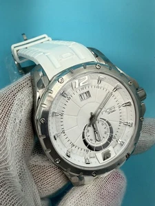 New NOA Skandar Ronda Quartz 45mm SS Date 10ATM White Swiss Watch 3.56SK3H 7.75" - Picture 1 of 9